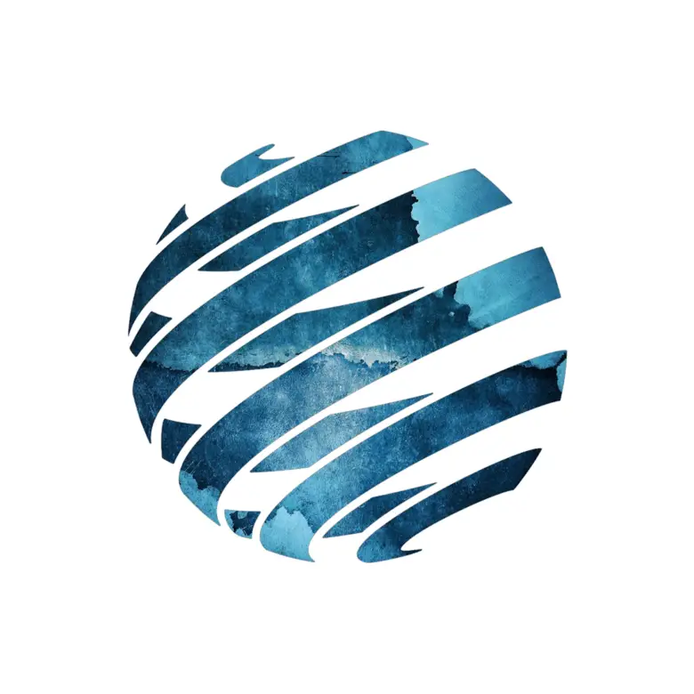 Eco-inspired globe motif with blue hues and white stripes&mdash;ideal for Ulcinj real estate. Montenegro-listings.me by Ekosphere doo.