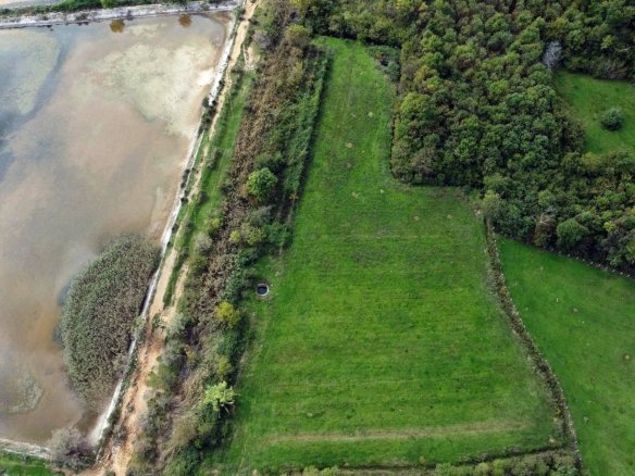 Prime Ulcinj real estate: green field, trees, dirt road, waterfront views, unique eco-home&mdash;exclusive on immorenta.me by Ekosphere.