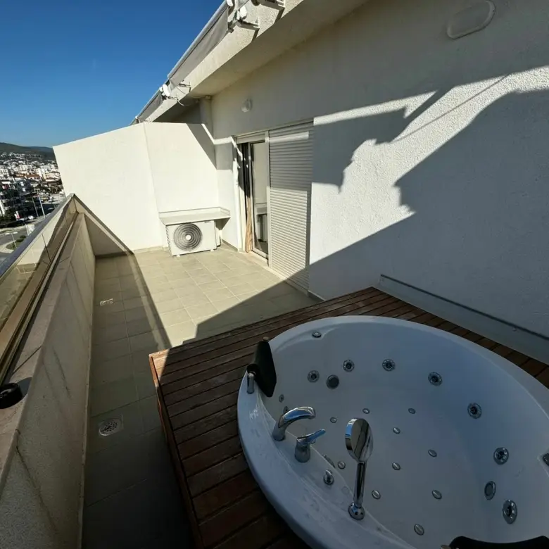 Stunning Ulcinj rooftop terrace with jacuzzi, AC, and panoramic hill views&mdash;prime investment on immorenta.me by Ekosphere DOO.