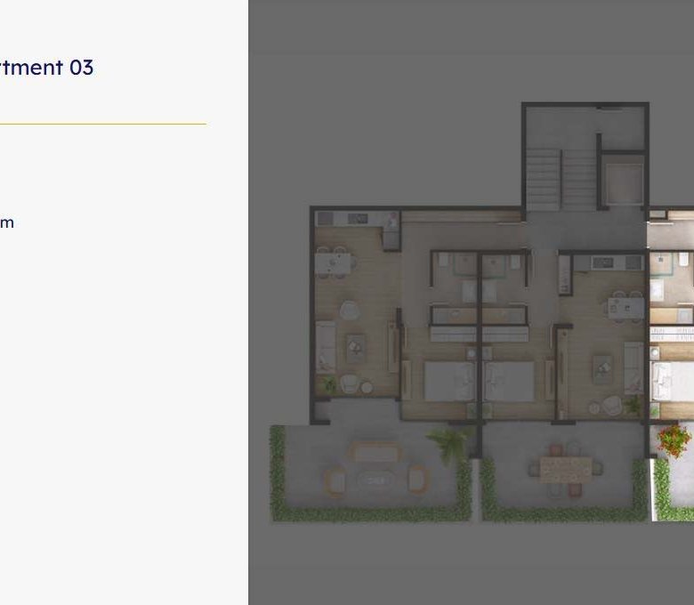 One-bedroom apartment 03, Basement 3, Ekosphere Ulcinj: modern plan with terrace, 76.92m&sup2;. Exclusive at immorenta.me.
