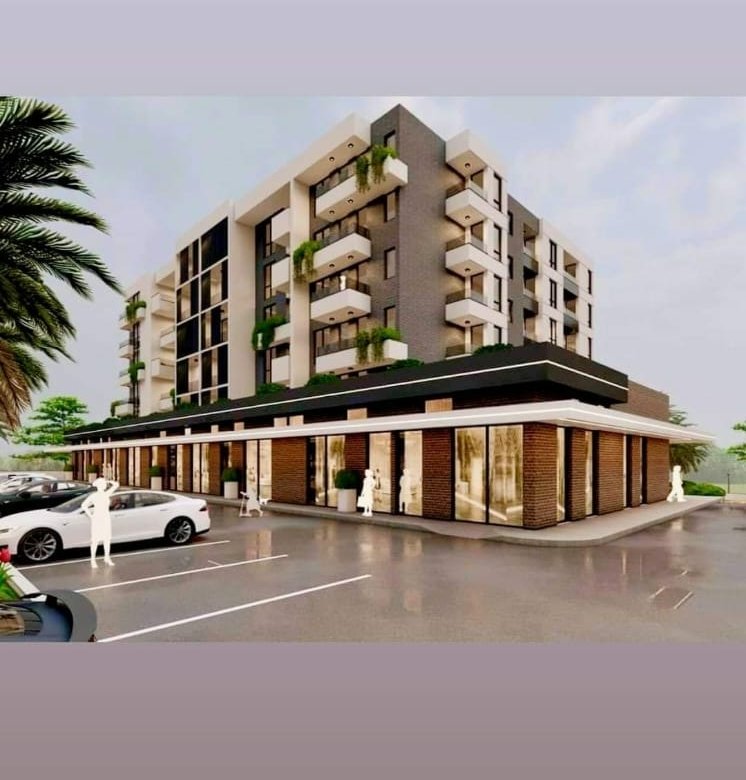 Discover a premium Ekosphere apartment building in Ulcinj, Montenegro&mdash;balconies, shops & palm-lined curb appeal. immorenta.me.