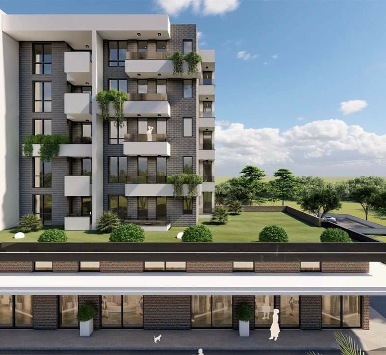 Luxury multi-story apartments with lush balconies, large windows, and green views&mdash;prime Ulcinj real estate by ekosphere doo.