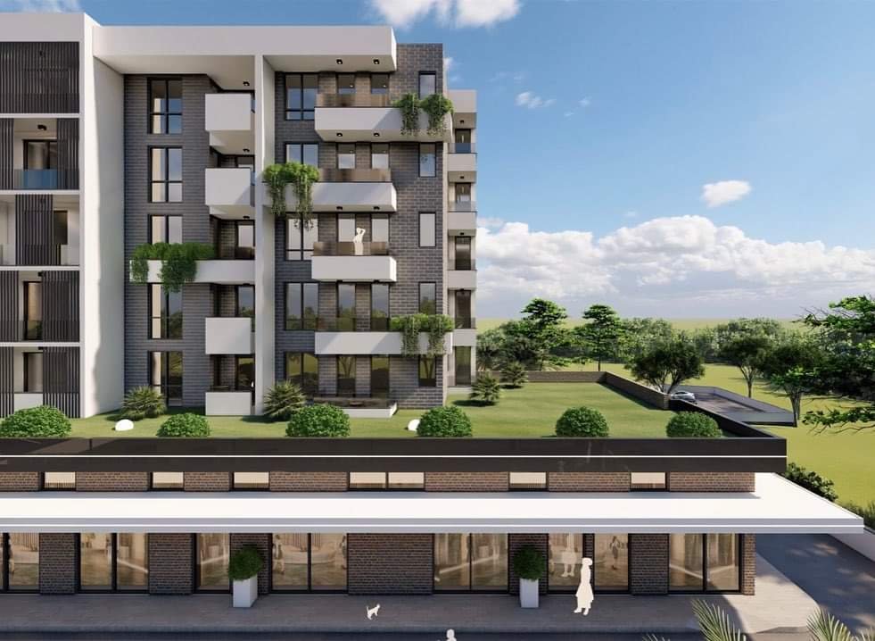 Luxury multi-story apartments with lush balconies, large windows, and green views&mdash;prime Ulcinj real estate by ekosphere doo.