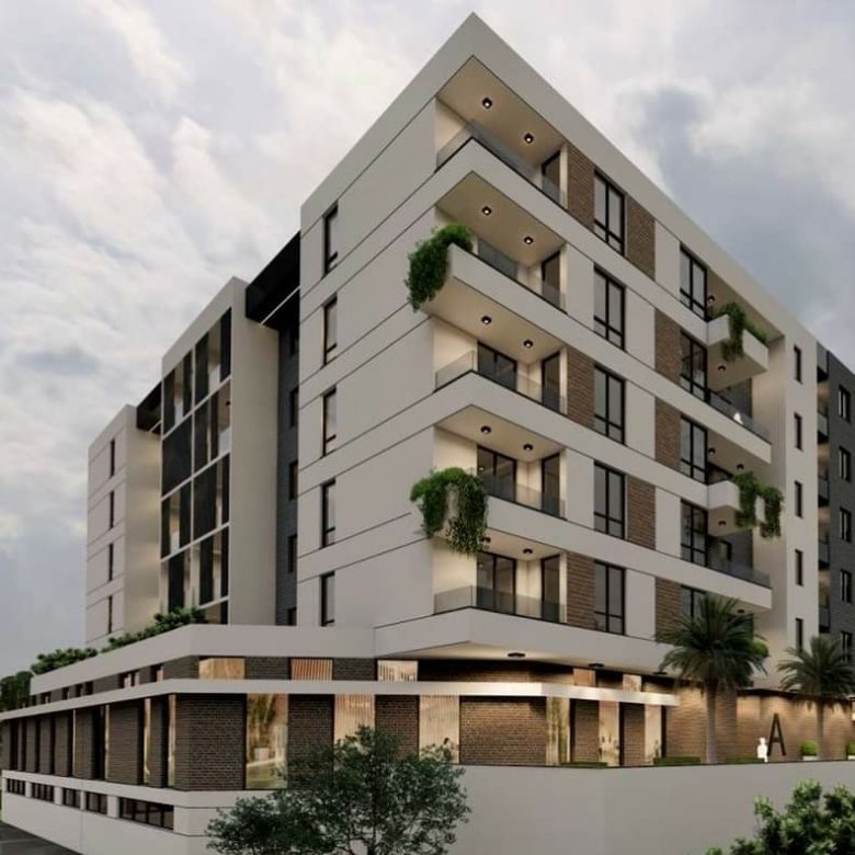 Stylish multi-story apartments in Ulcinj, Montenegro&mdash;balconies, large windows, lush green views; exclusive on immorenta.me by Ekosphere.