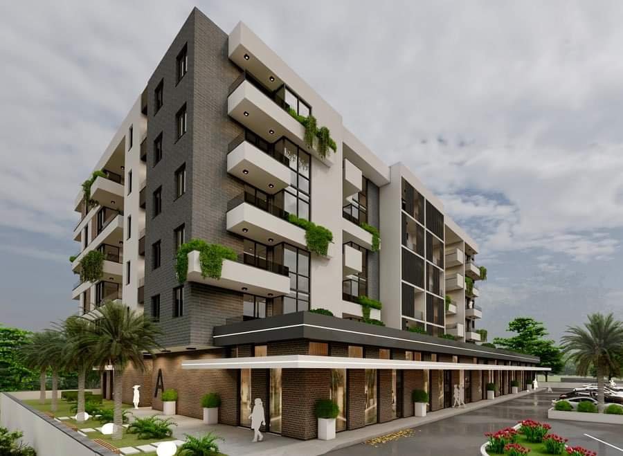 Discover prime Ulcinj real estate: a stylish 5-story apartment with balconies, large windows, lush grounds. Exclusive on immorenta.me by ekosphere doo.