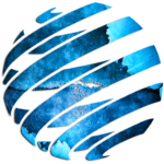 About Us - ekosphere: Blue watercolor globe design segmented by white curves, ideal for Ulcinj real estate branding on immorenta.me by Ekosphere DOO.