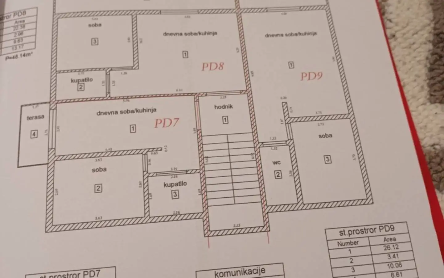 Modern Ulcinj Montenegro property floor plan with precise room labels and measurements&acirc;ideal real estate investment by ekosphere doo.
