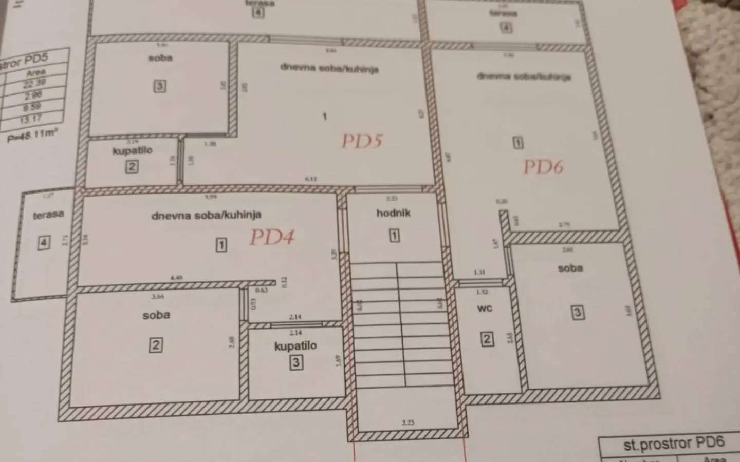 Premium Ulcinj real estate floor plan: labeled rooms, terrace, staircase&acirc;ideal investment from ekosphere doo via immorenta.me.