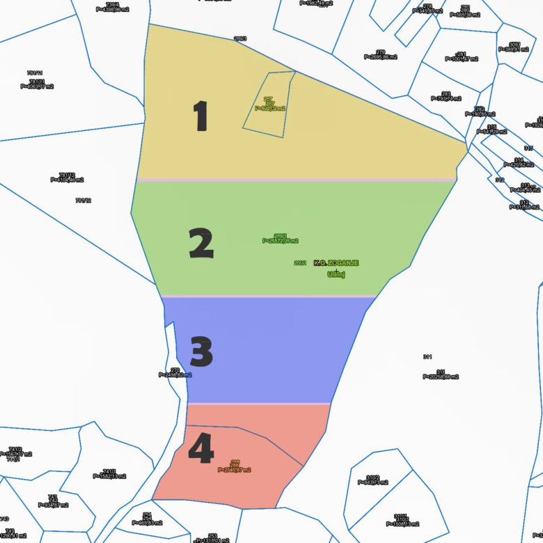Prime Ulcinj real estate map: 4 distinct investment zones, clear boundaries, top opportunities. Montenegro-listings.me by Ekosphere doo.