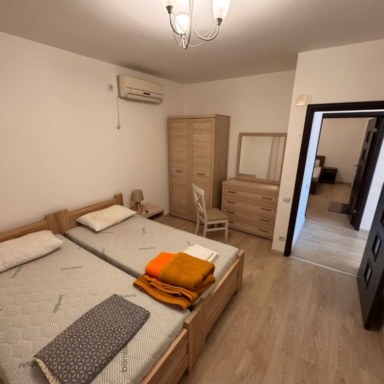 Modern Ulcinj bedroom for sale&mdash;2 beds, wood flooring, AC, eco-friendly by ekosphere doo. Top real estate at immorenta.me.