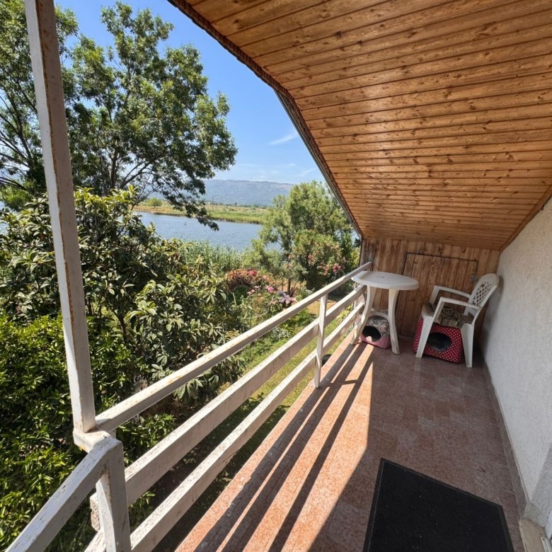 Stunning Ulcinj balcony with river views, wood ceiling, and outdoor seating&mdash;ideal property on immorenta.me by ekosphere doo.