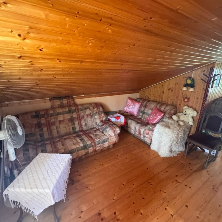 Charming attic room in Ulcinj, Montenegro with wood finishes, stylish sofas, ideal investment. Listed by immorenta.me (Ekosphere doo).