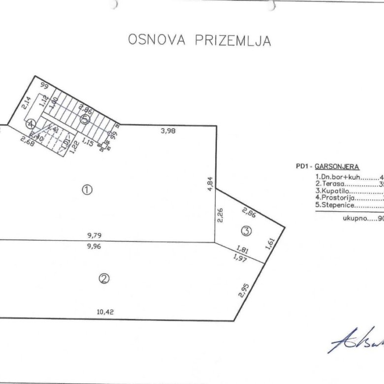 Premium Ulcinj, Montenegro property floor plan with detailed room sizes, area in meters; exclusive at immorenta.me by ekosphere.