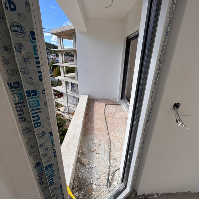 Bright balcony in a new Ulcinj property under construction, ideal for investment. See more at immorenta.me by ekosphere doo.
