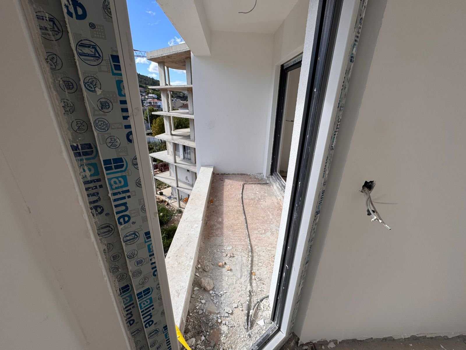 Bright balcony in a new Ulcinj property under construction, ideal for investment. See more at immorenta.me by ekosphere doo.