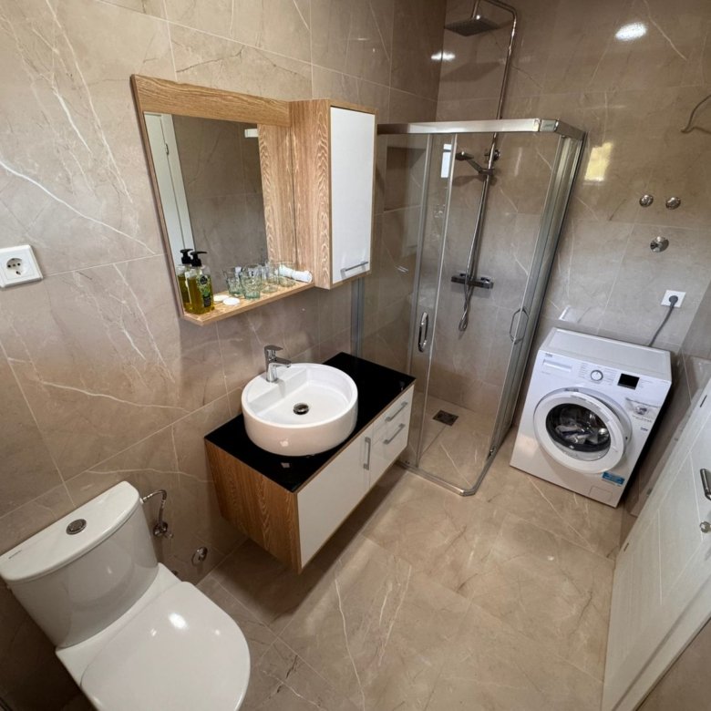 Elegant modern bathroom in Ulcinj with premium fixtures&mdash;ideal Montenegro real estate by Ekosphere, exclusive on immorenta.me.