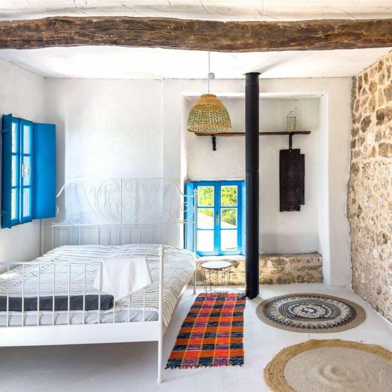 Real Estate Financing Charming rustic bedroom in Ulcinj, stone accents, sunlit windows & premium finishes&mdash;exclusive on immorenta.me by ekosphere doo.