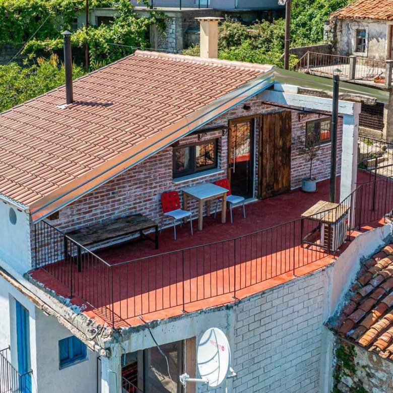 Modern two-story house in Ulcinj with red-tiled roof, spacious terrace, outdoor lounge, lush greenery. Exclusive at immorenta.me by ekosphere doo&mdash;prime real estate investment opportunity.