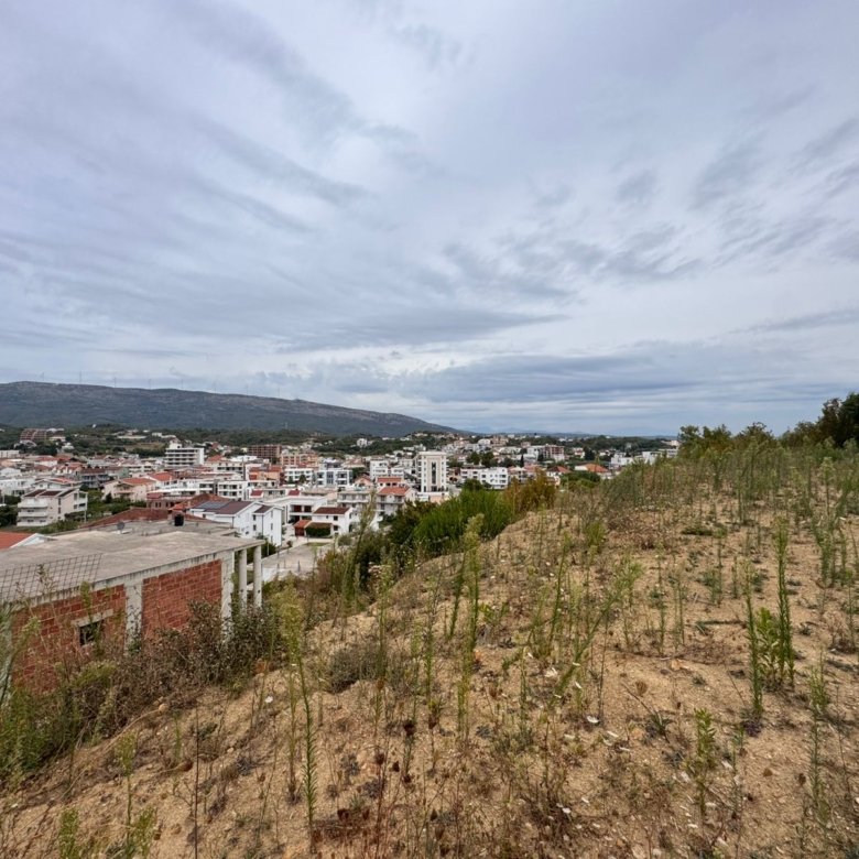 Prime Ulcinj real estate: sandy hill views, lush landscape, and classic white-red roofs. Invest via immorenta.me by ekosphere doo.