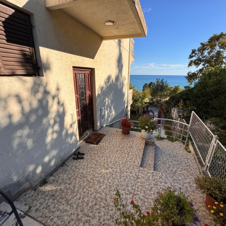 Stunning tiled patio with sea view in Ulcinj, Montenegro. Ideal investment, listed on immorenta.me by ekosphere doo.