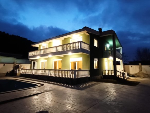 Stunning two-story villa in Ulcinj, Montenegro with pool, balconies, and modern patio&mdash;exclusive on immorenta.me by ekosphere doo.